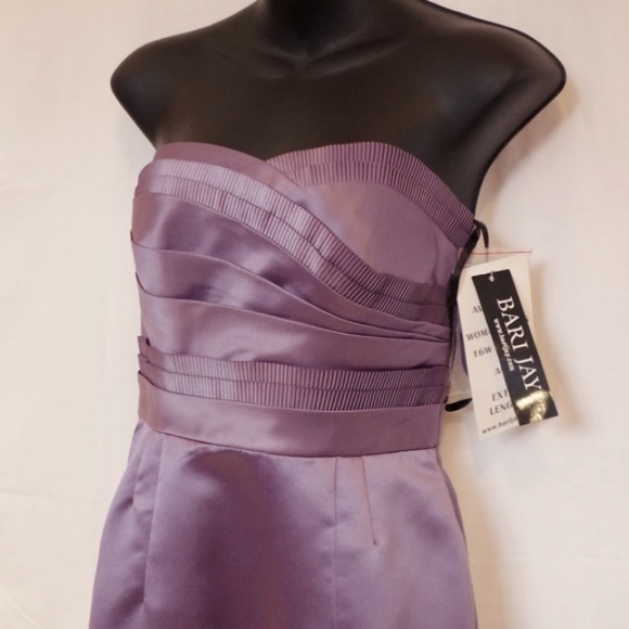 Bari Jay "Wisteria" Satin Strapless Gown NEW- Sz.6 - Picture 2 of 9
